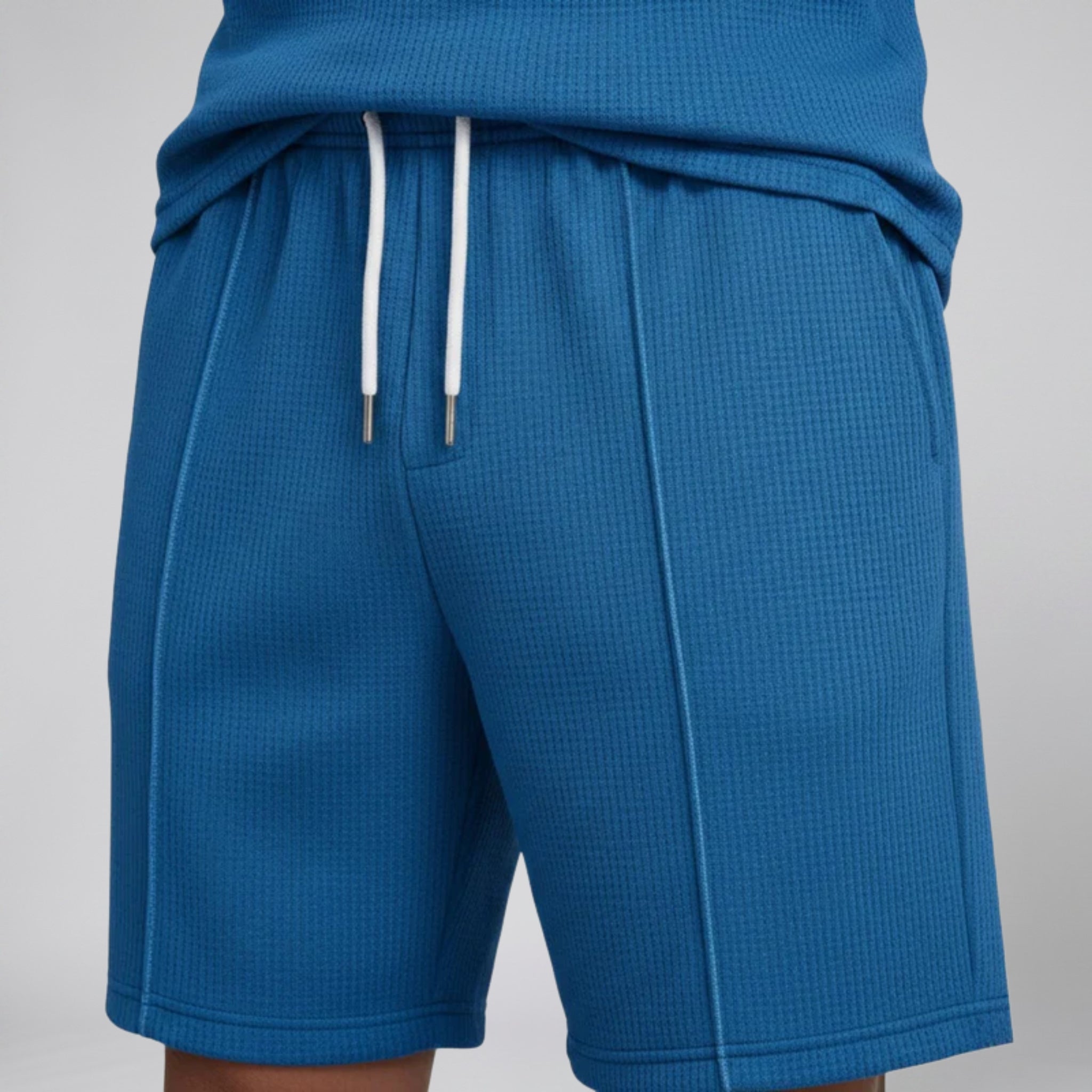 Men's Polo Shirts Set with Quarter-Zip Design & Tailored Shorts | Stylish Comfort for Warm Weather