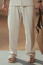 Men's Trousers | Lightweight Pleated Chinos with Adjustable Waist | Comfortable Fit for Everyday Style