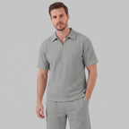 Men's Waffle Knit Summer Set with Breathable Fabric & Relaxed Fit for Ultimate Comfort