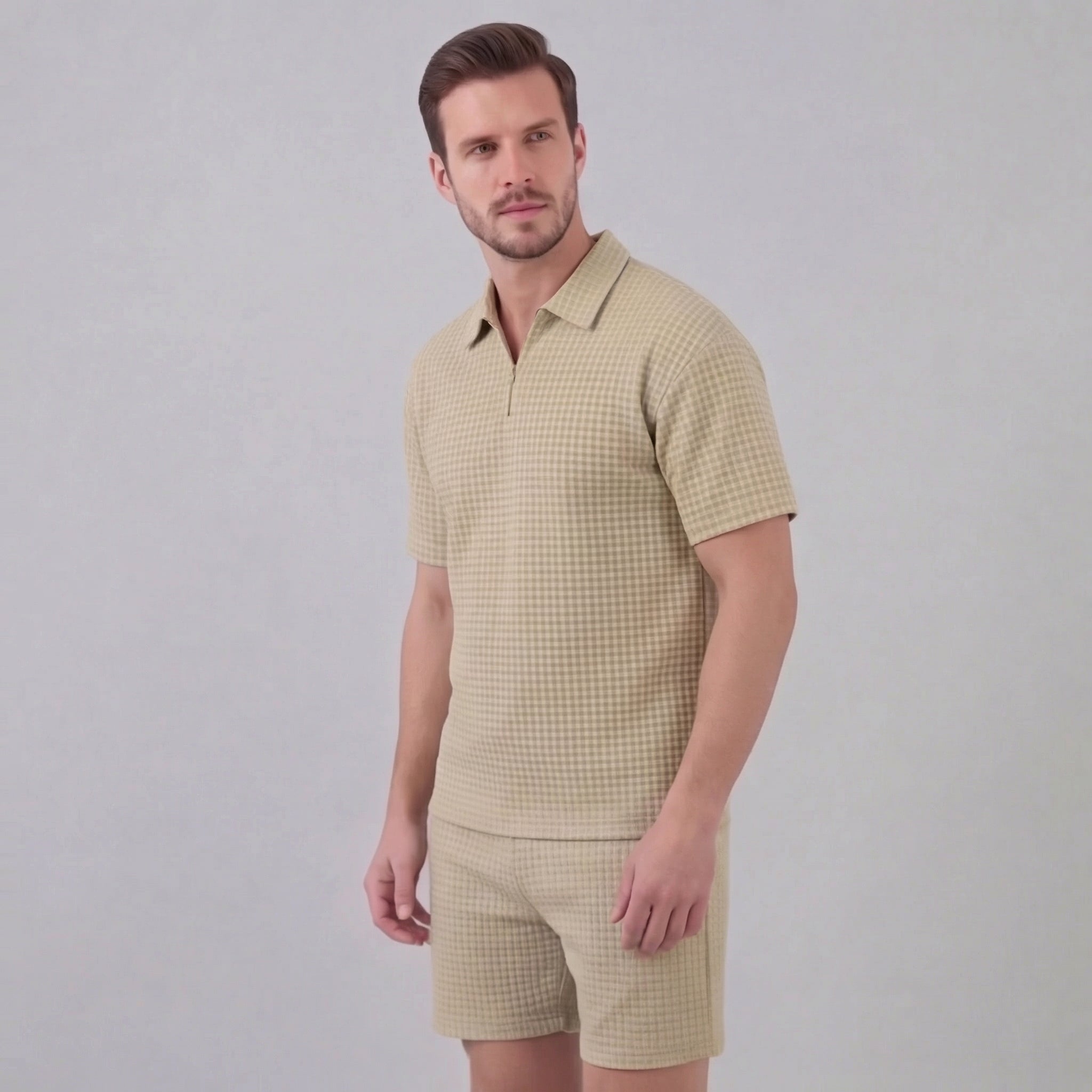 Men's Waffle Knit Summer Set with Breathable Fabric & Relaxed Fit for Ultimate Comfort