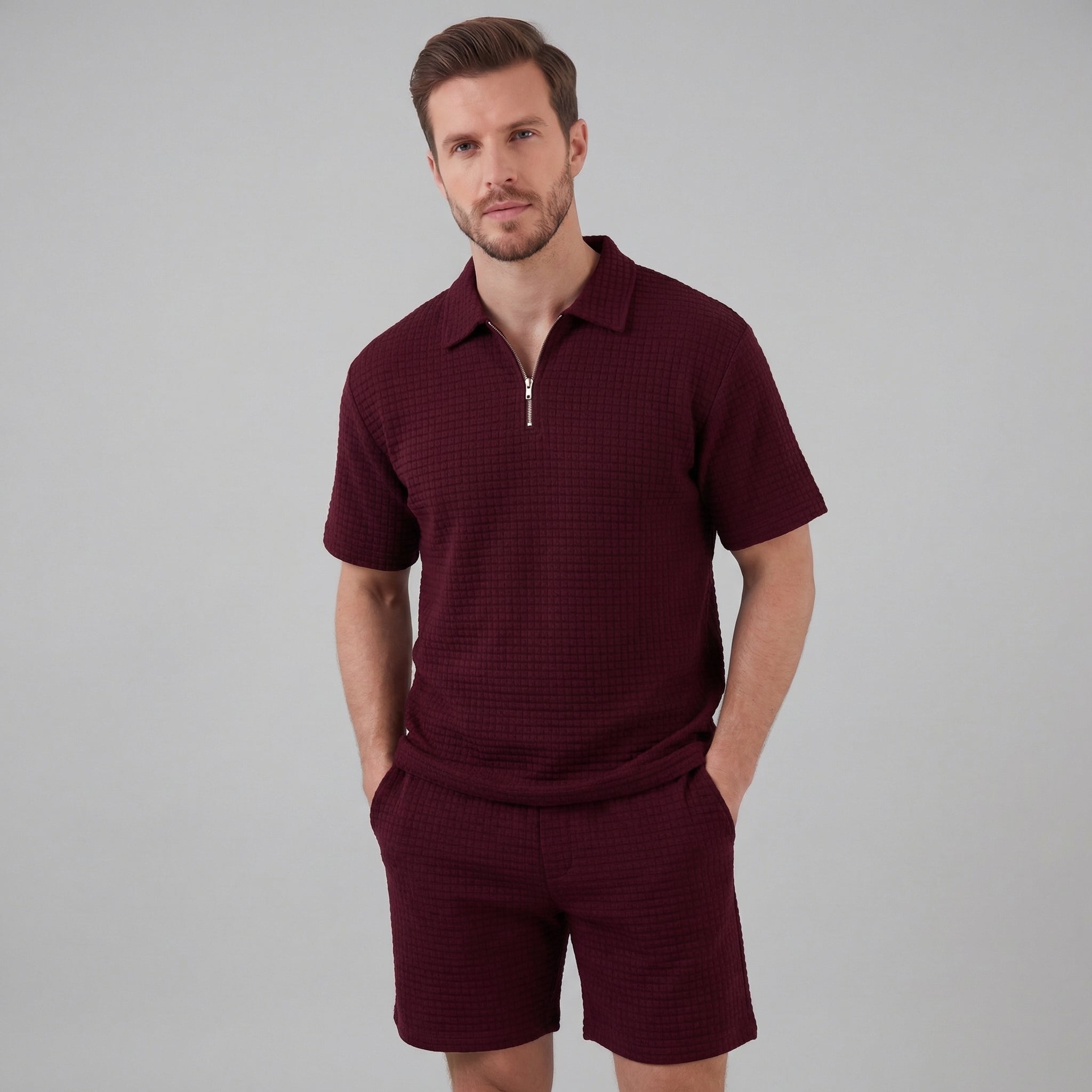 Men's Waffle Knit Summer Set with Breathable Fabric & Relaxed Fit for Ultimate Comfort