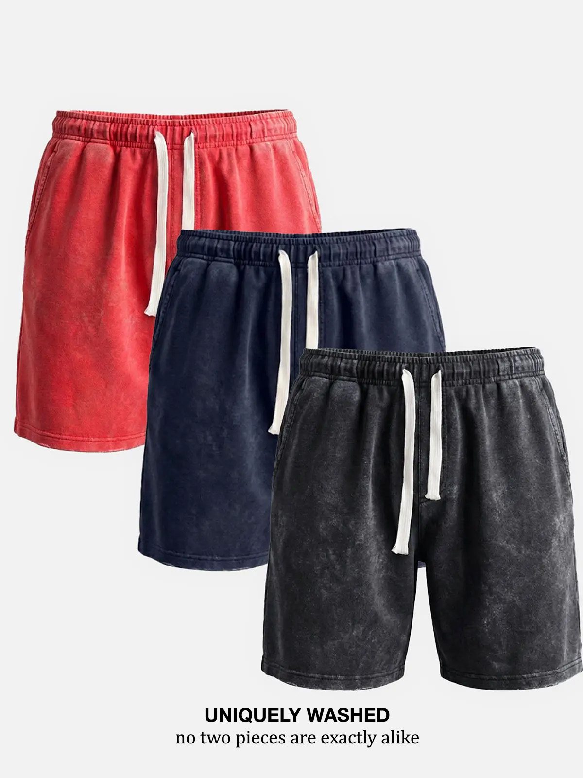 Men's Washed Cotton Drawstring Shorts