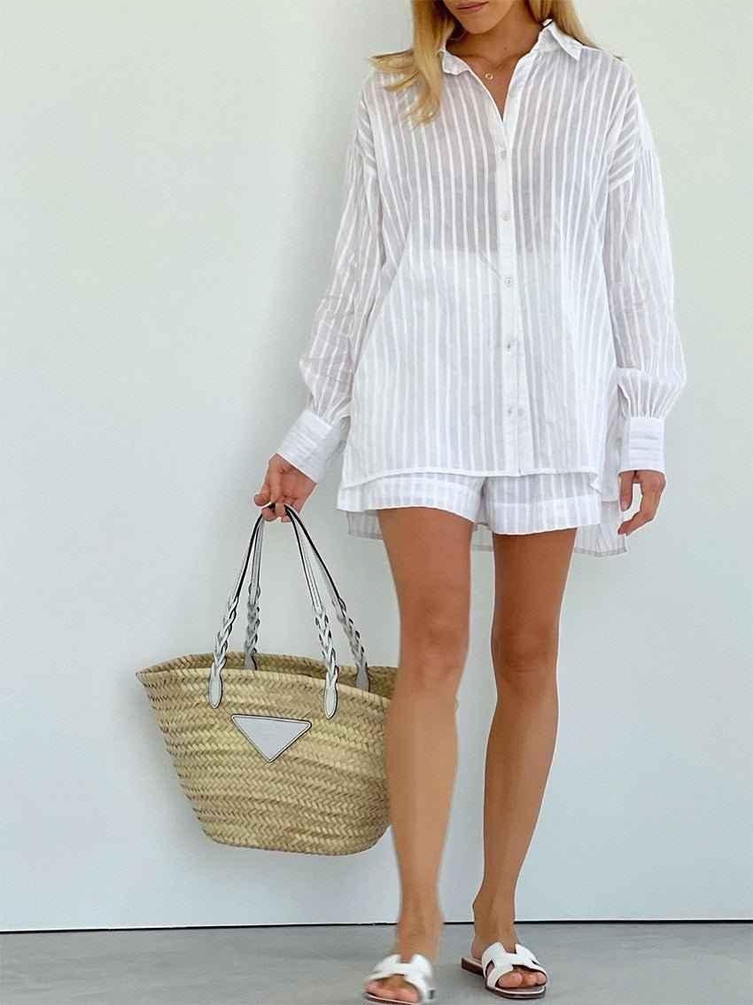 Mila Collection | Women's Dress with Balloon Sleeves & Elastic Waistband | Effortless Summer Style for Comfortable Days