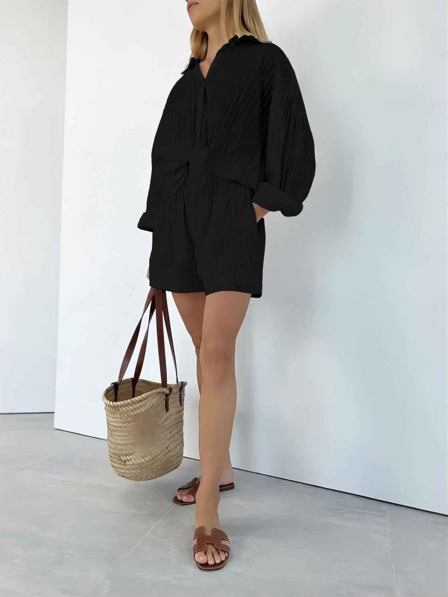 Mila Collection | Women's Dress with Balloon Sleeves & Elastic Waistband | Effortless Summer Style for Comfortable Days