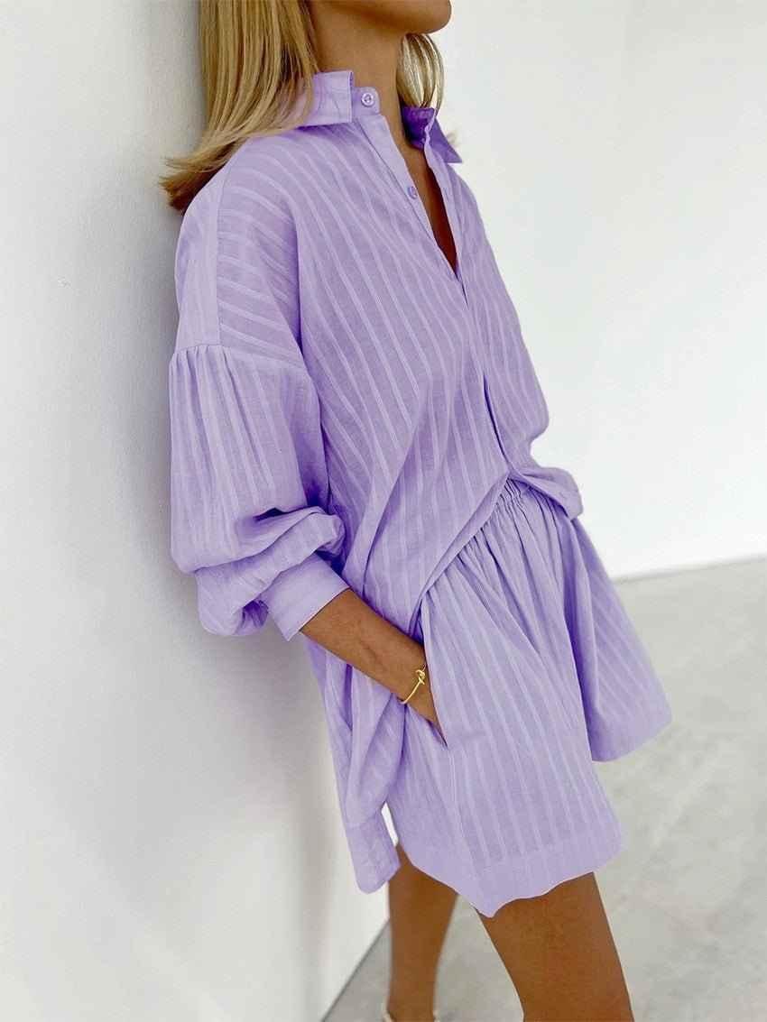 Mila Collection | Women's Dress with Balloon Sleeves & Elastic Waistband | Effortless Summer Style for Comfortable Days