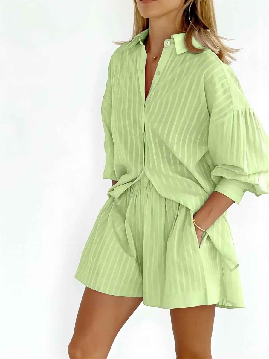 Mila Collection | Women's Dress with Balloon Sleeves & Elastic Waistband | Effortless Summer Style for Comfortable Days