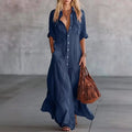 Misha Collection | Maxi Dress for Women with Button Front Design | Loose Fit for Everyday Comfort