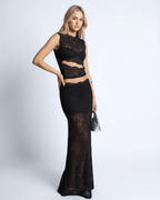 Monaco Collection | Women's Black Lace Two-Piece Set with Elegant Design | Chic Outfit for Formal Occasions