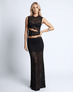 Monaco Collection | Women's Black Lace Two-Piece Set with Elegant Design | Chic Outfit for Formal Occasions