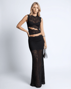 Monaco Collection | Women's Black Lace Two-Piece Set with Elegant Design | Chic Outfit for Formal Occasions