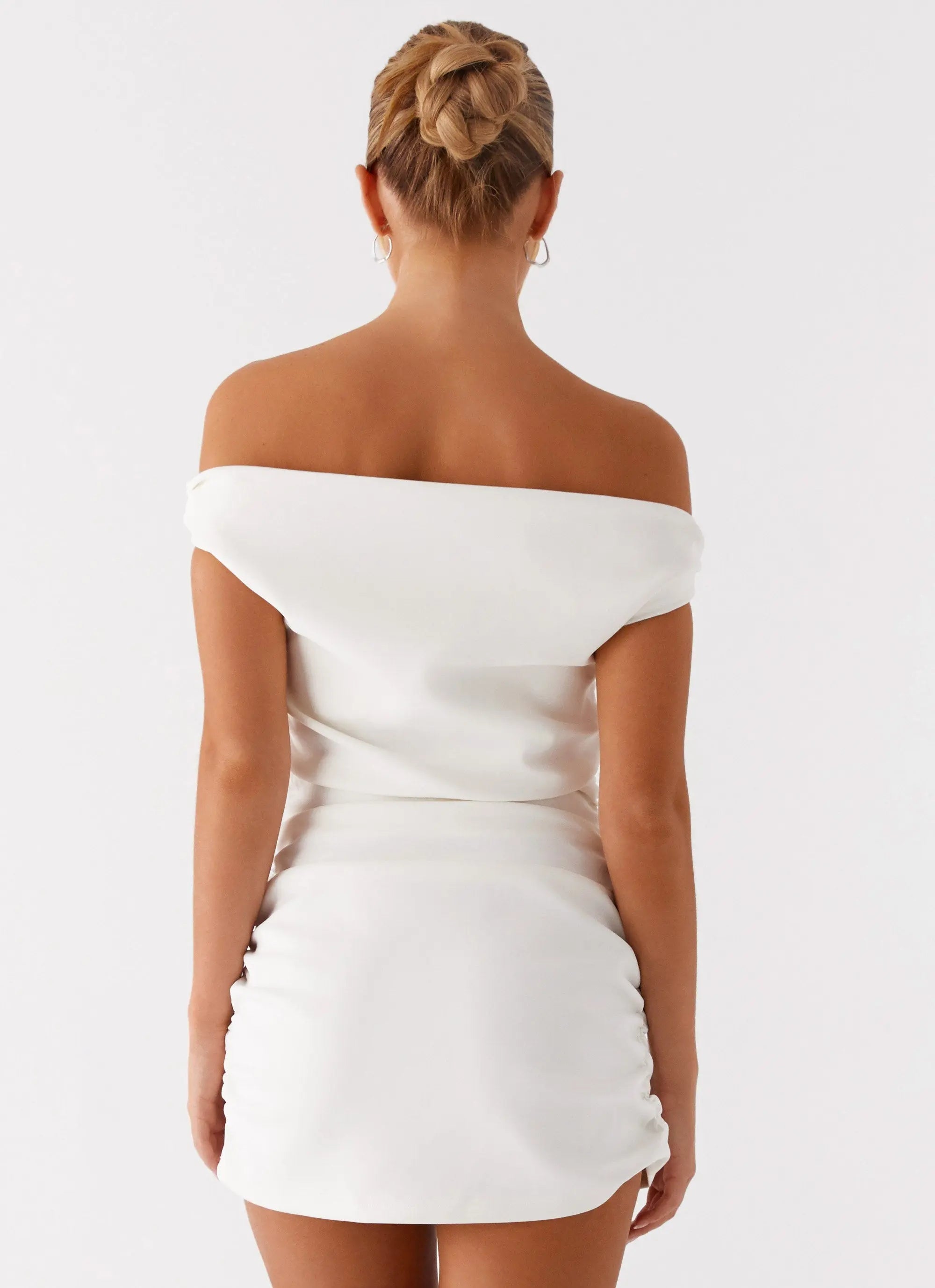 Morgan Collection | Off Shoulder Mini Dress with Luxurious Stretch Fabric | Elegant Fit for Night Out - Women's 3