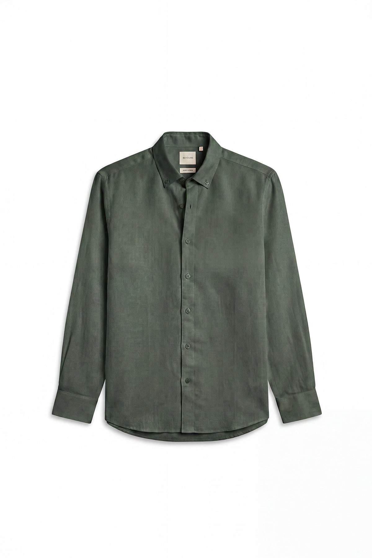 Moss Valley | Men's Dress Shirt in Olive Linen with Breathable Fabric | Lightweight Comfort for Everyday Wear