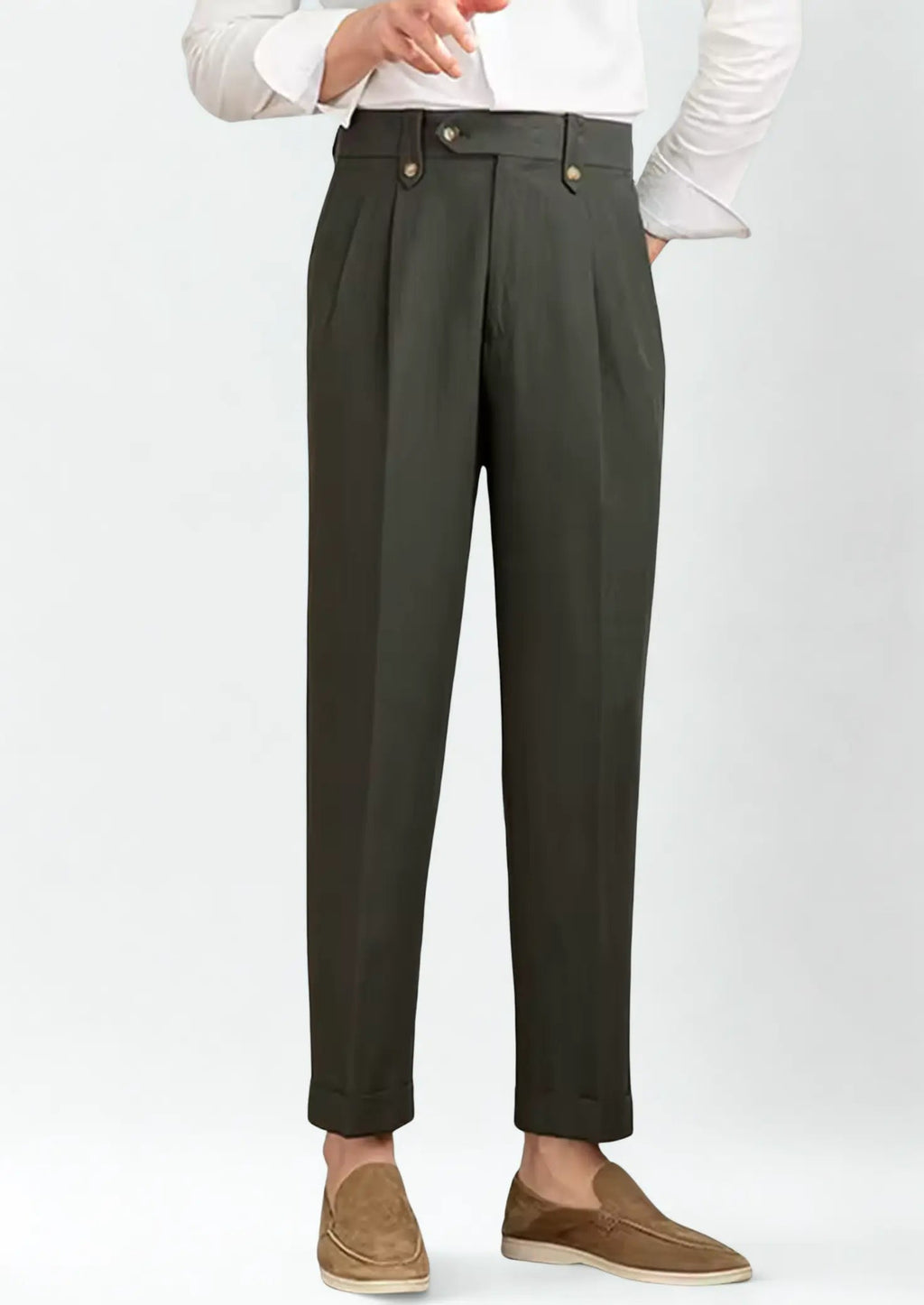 Women's Napoli Pleated Coastal Trousers - Olive 0