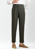 Women's Napoli Pleated Coastal Trousers - Olive 0