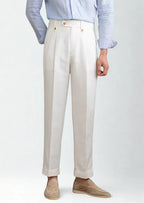 Women's Napoli Pleated Coastal Trousers - White 0