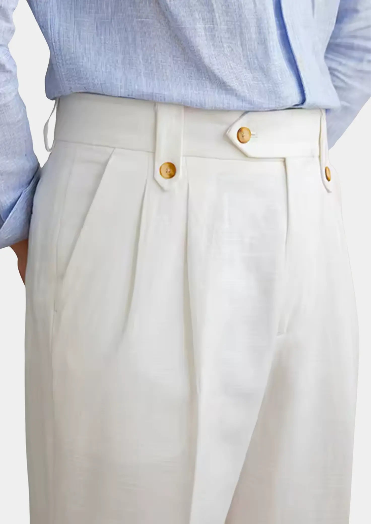 Women's Napoli Pleated Coastal Trousers - White 1