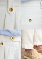 Women's Napoli Pleated Coastal Trousers - White 2
