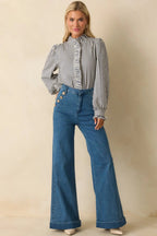 Women's Nautical By Nature Indigo Stretch High Waisted Wide Leg Jeans | 85% Cotton 1