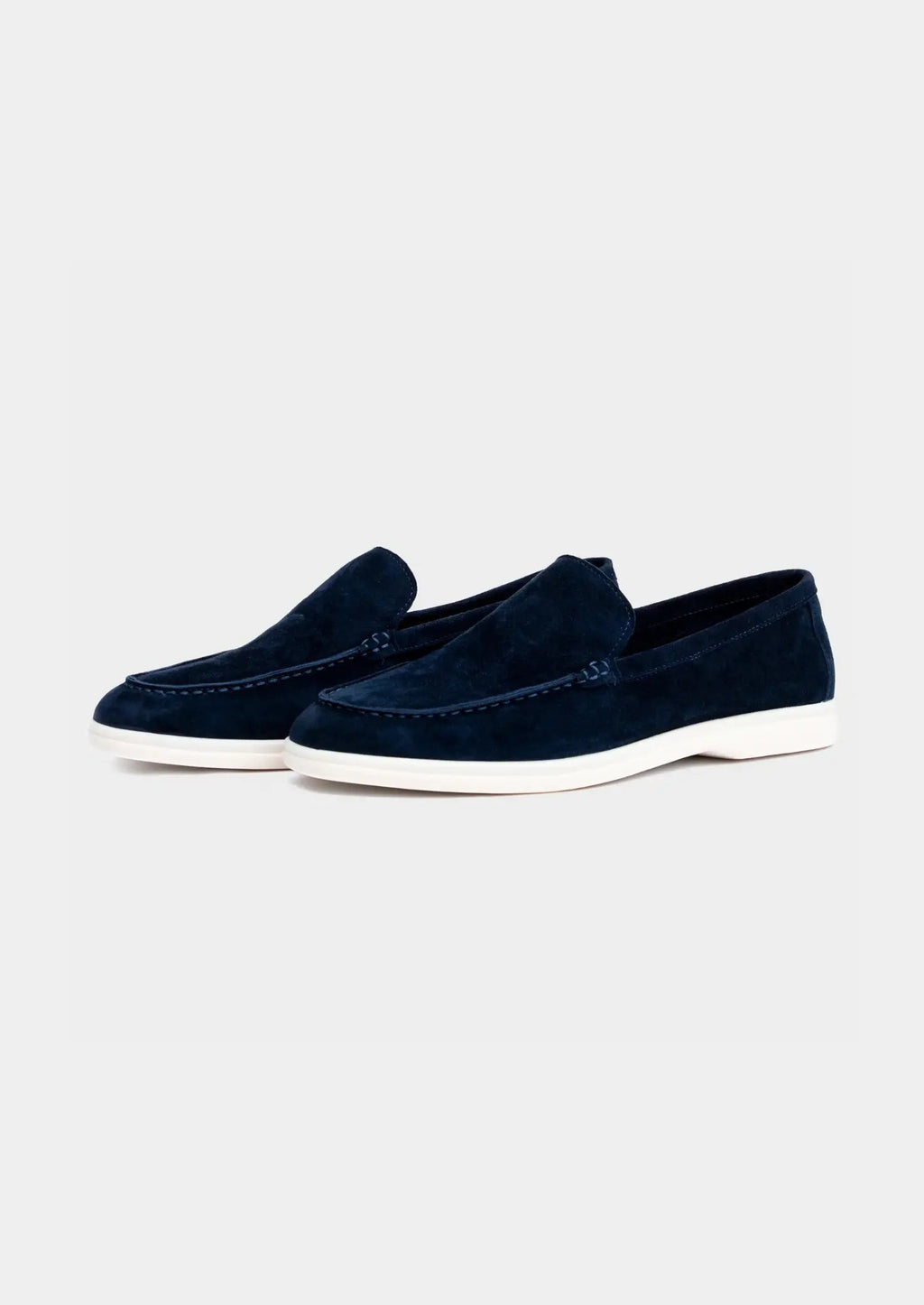 Women's Navy Blue Classic Suede Loafers 0