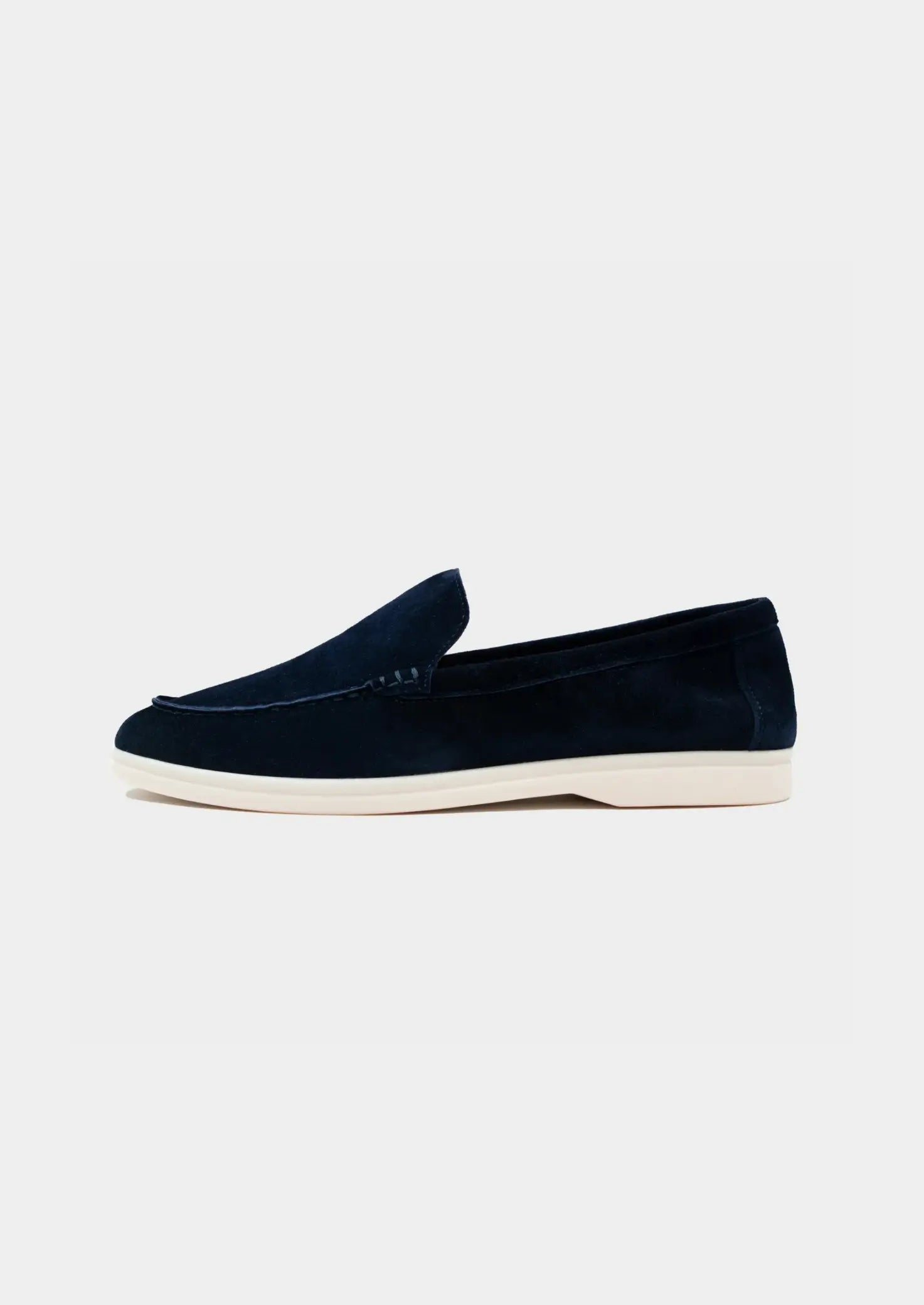 Women's Navy Blue Classic Suede Loafers 2