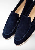 Women's Navy Blue Classic Suede Loafers 4
