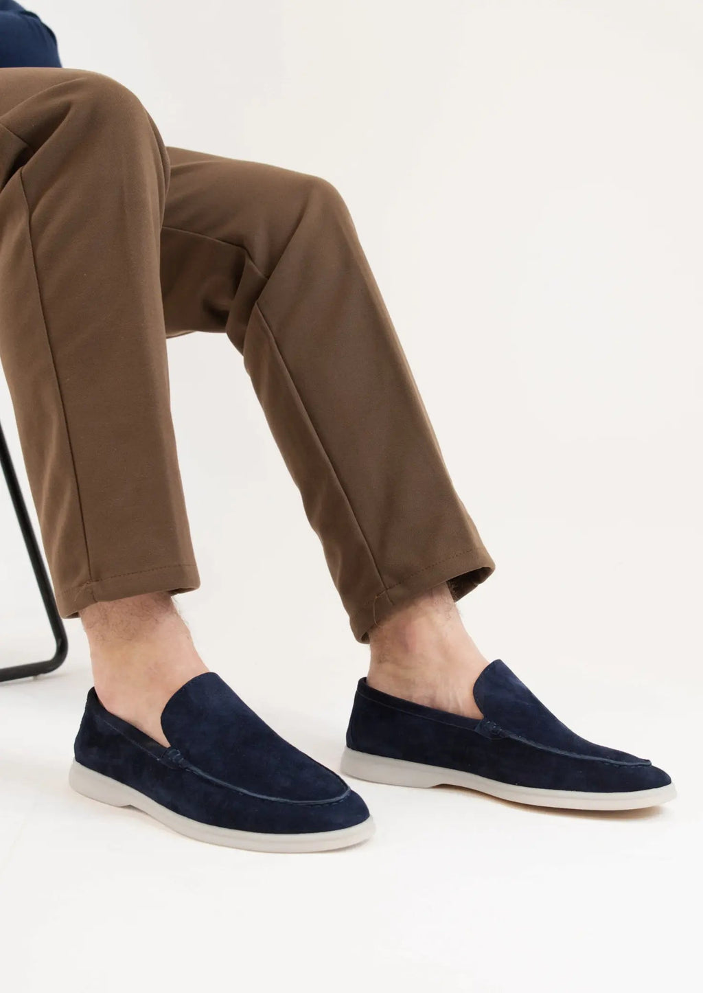 Women's Navy Blue Classic Suede Loafers 5