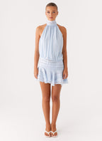 Women's Cocktail Dress with Flattering Waistline – Elegant Chiffon...