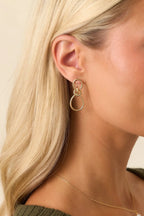 Women's Never Hold Back Interlocking Gold Link Drop Earrings | These Earrings Measure 1.5" in Length 0