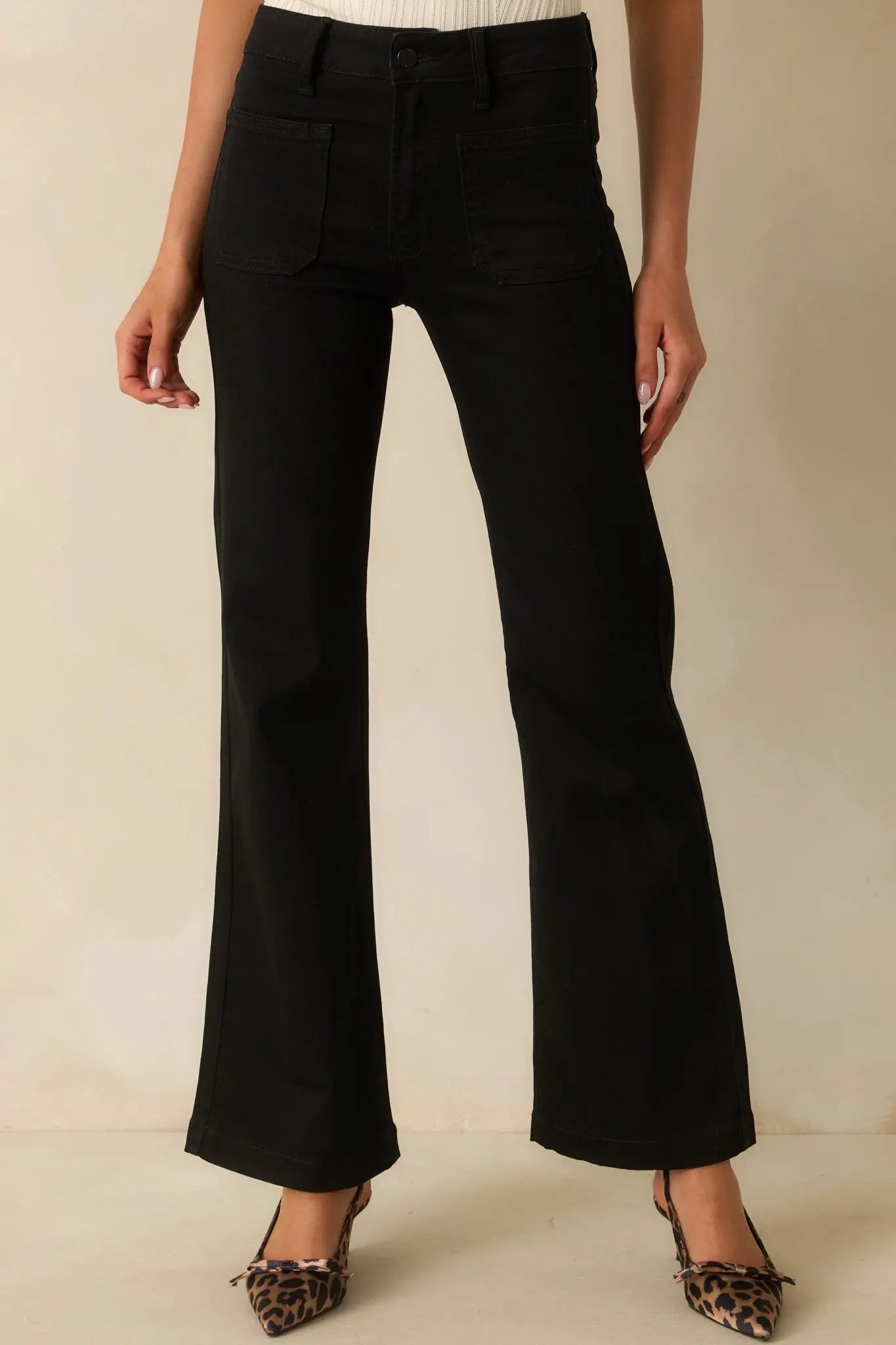 Women's Never Let You Down Black Cotton High Waisted Flare Jeans | 70% Cotton 0