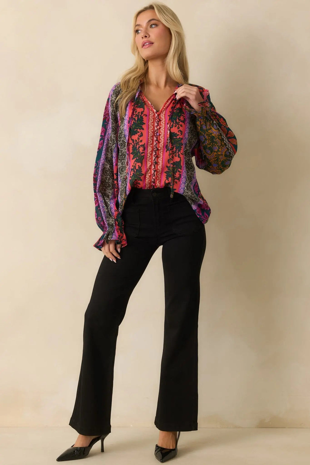Women's Never Let You Down Black Cotton High Waisted Flare Jeans | 70% Cotton 6