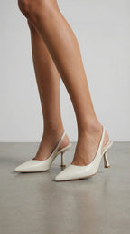 Women's Nicole Collection | Women's Black Heels with Adjustable Slingback Strap | Elegant Pointed Toe Design for All-Day 2