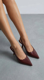 Women's Nicole Collection | Women's Black Heels with Adjustable Slingback Strap | Elegant Pointed Toe Design for All-Day 7