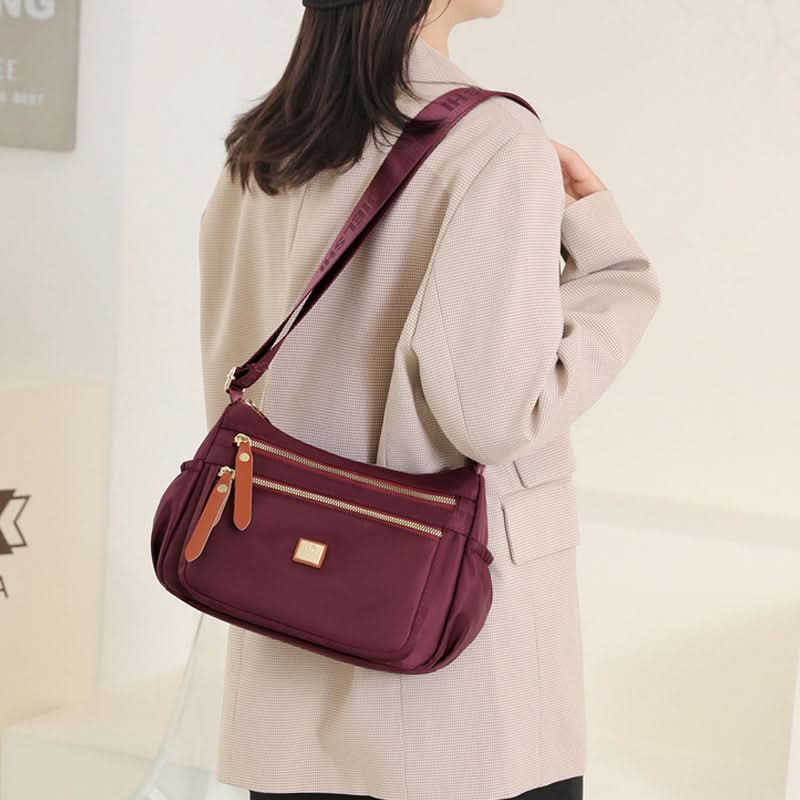 Nylon Shoulder Bag | Compact Design with Multiple Pockets for Women’s Travel