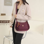 Nylon Shoulder Bag | Compact Design with Multiple Pockets for Women’s Travel