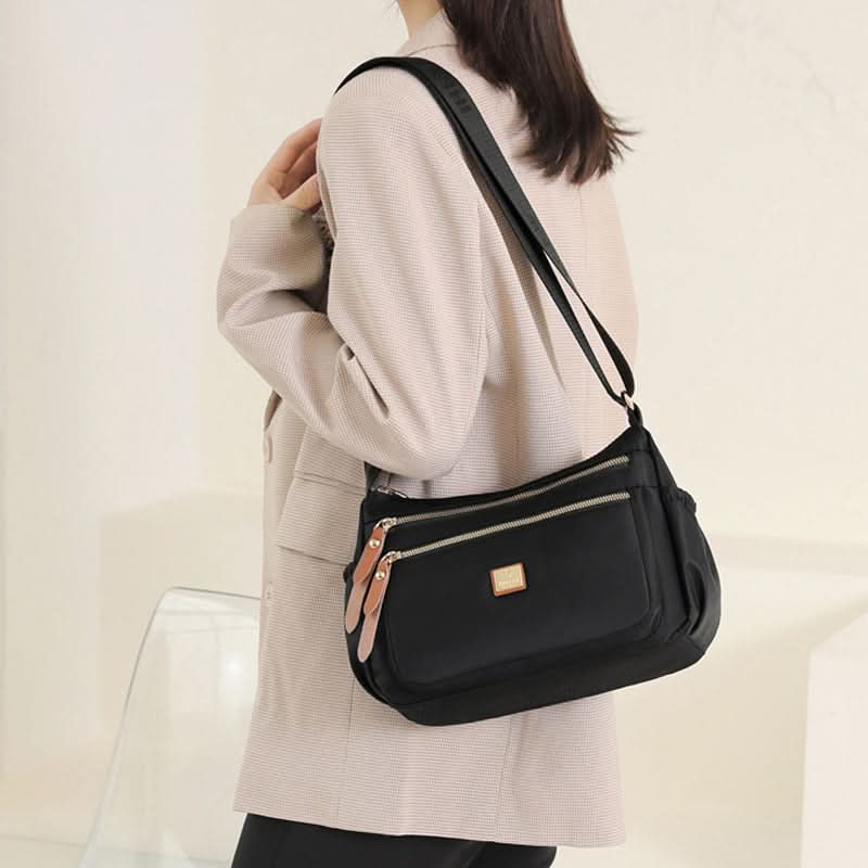 Nylon Shoulder Bag | Compact Design with Multiple Pockets for Women’s Travel