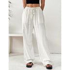 Women's Wide-Leg Linen Pants – Casual Loose Straight-Leg Summer...