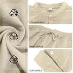 Men’s Linen Two Piece Set – Breathable Casual Shirt & Loose...