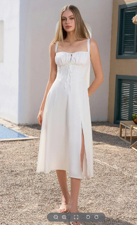 Women's Elegant Slip Dress – Summer Solid Color Spaghetti Strap...