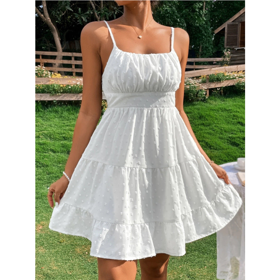 Women's Polka Dot Slip Dress – Spaghetti Strap Summer Sundress –...