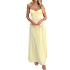 Women's Lace-Up Slip Dress – Solid Color A-Line Sleeveless Tie...