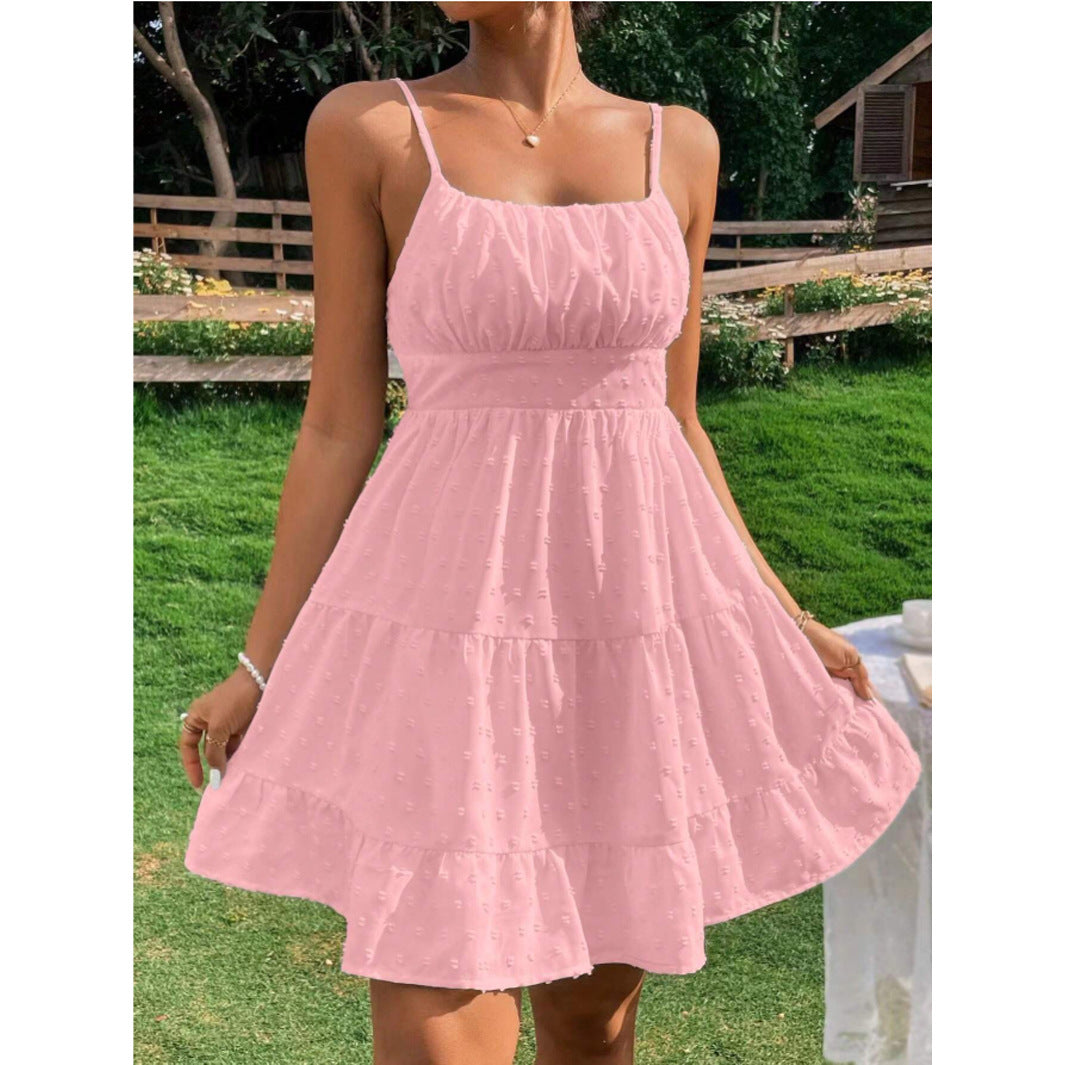 Women's Polka Dot Slip Dress – Spaghetti Strap Summer Sundress –...