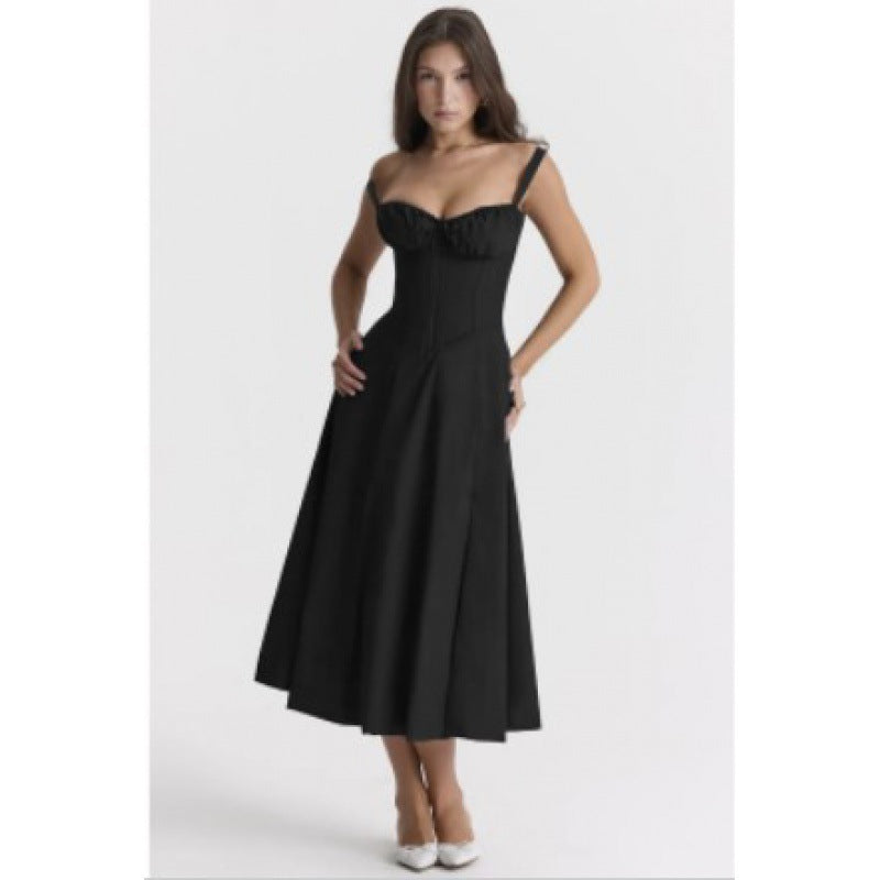 Women's Elegant Slip Dress – Summer Solid Color Spaghetti Strap...