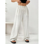 Women's Wide-Leg Linen Pants – Casual Loose Straight-Leg Summer...