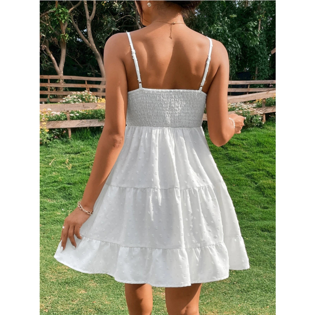 Women's Polka Dot Slip Dress – Spaghetti Strap Summer Sundress –...