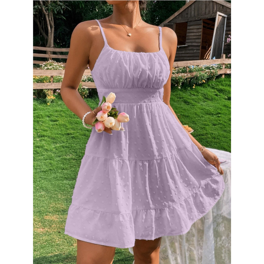 Women's Polka Dot Slip Dress – Spaghetti Strap Summer Sundress –...