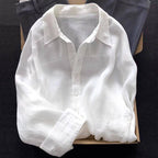 Men's Raspberry Pink Linen Shirt – Lightweight Sun Protection...