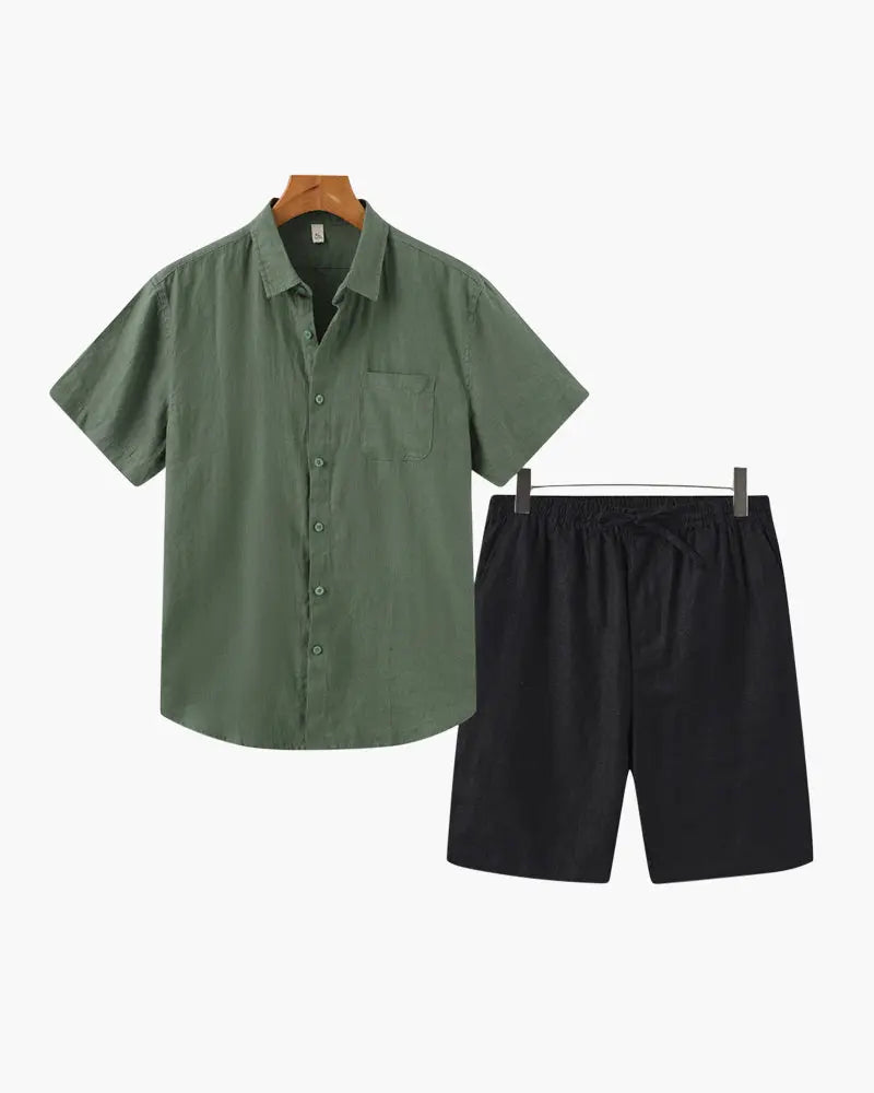 Women's Old Money Linen Combo (Shorts) 9