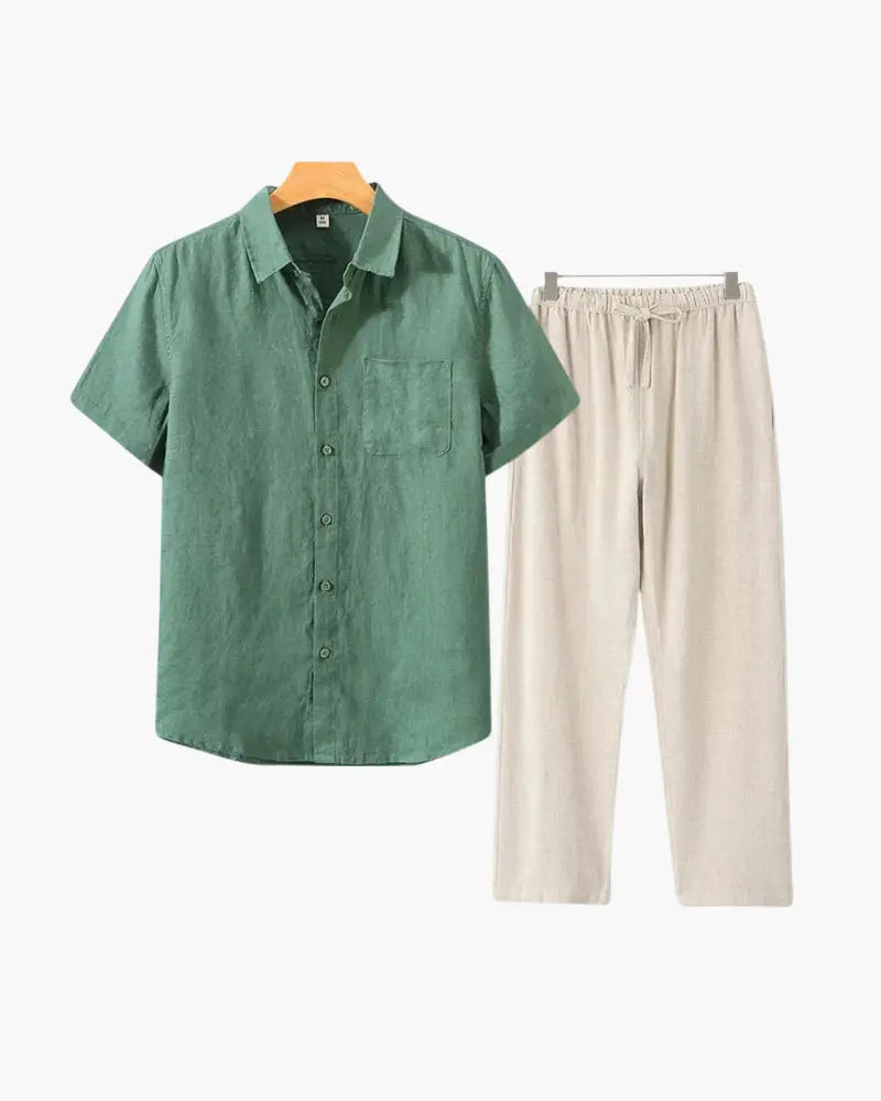 Women's Old Money Linen Combo (Shortsleeve) 6