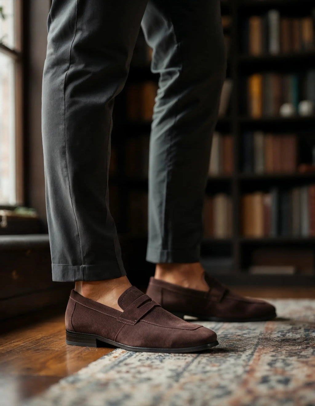 Women's Old Money Suede Penny Loafers 4