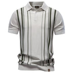 Oliver Collection | Vertical Stripe Polo Shirt with Soft Knit Fabric | Stylish Casual Wear for Everyday Comfort